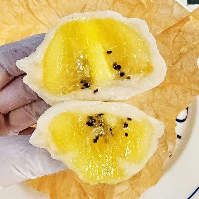 골드키위 찹쌀떡 단면 사진
